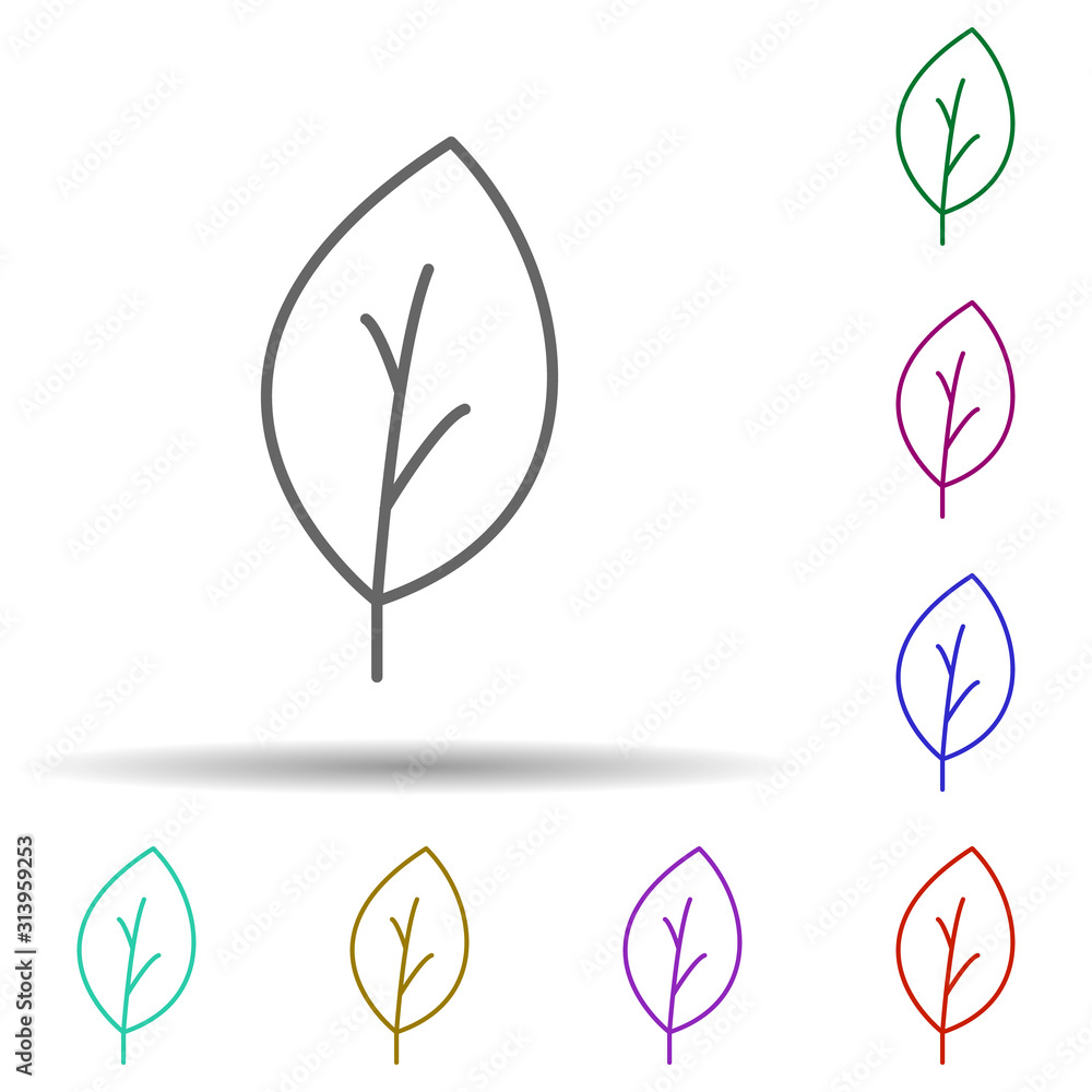 Poster leaf multi color icon. simple thin line, outline vector of web icons for ui and ux, website or mobil