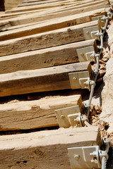 The stairs of Manitou Incline in Colorado