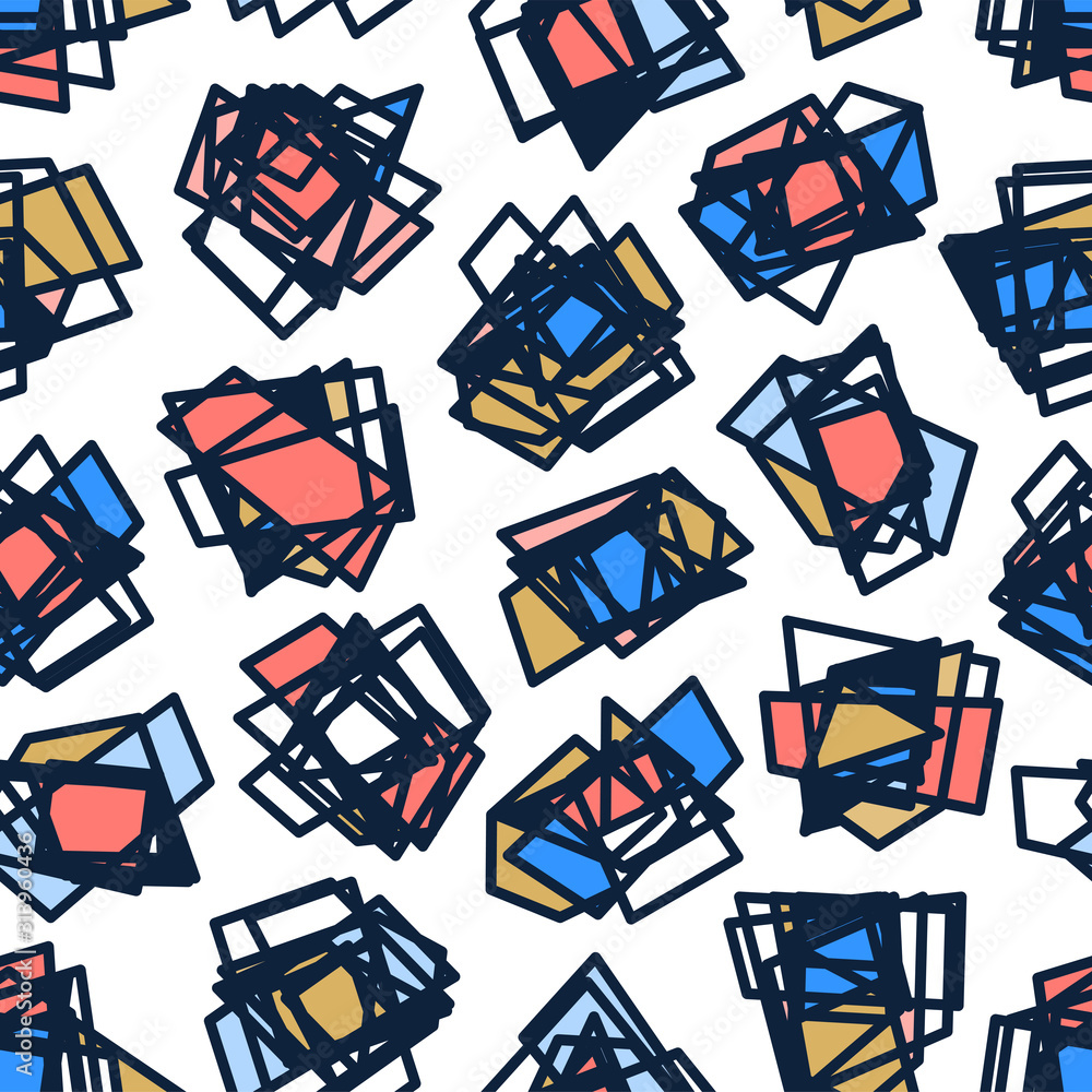 Poster modern and fashion random abstract creative shapes. abstract art seamless pattern stock vector illus