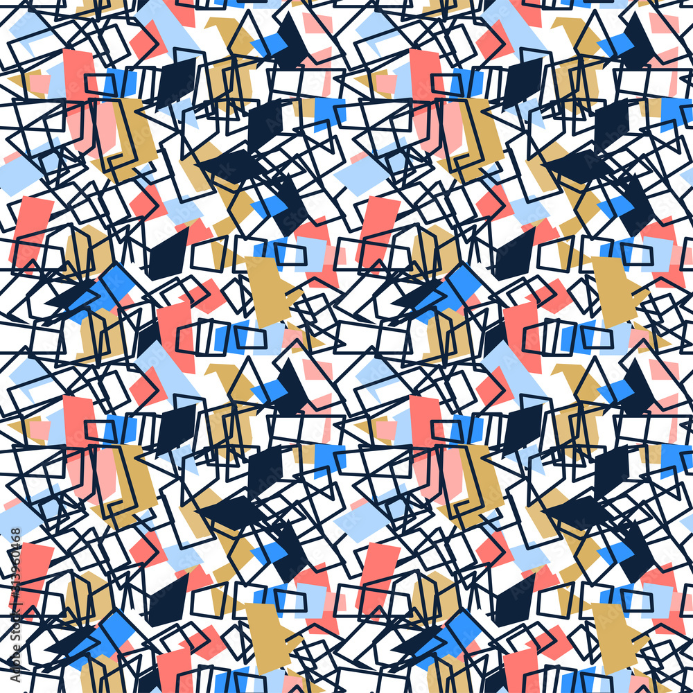 Poster modern and fashion random abstract creative shapes. abstract art seamless pattern stock vector illus