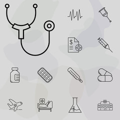 Fototapeta na wymiar stethoscope icon. medicine icons universal set for web and mobile