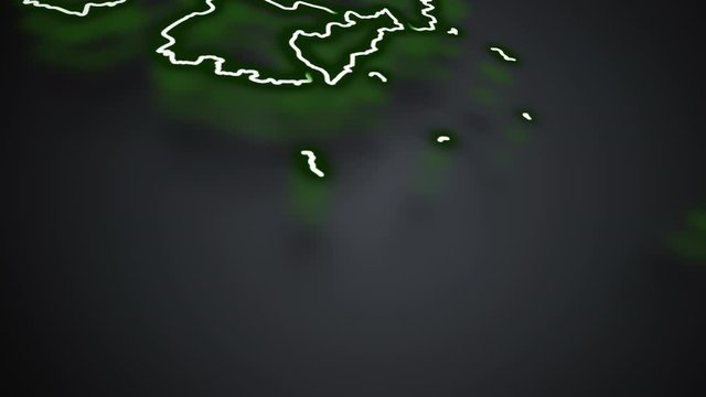 Animation of Mexico map with neon green lines.
