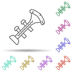 Fototapeta premium Trumpet, musical instrument multi color style icon. Simple thin line, outline vector of dia de muertos icons for ui and ux, website or mobile application