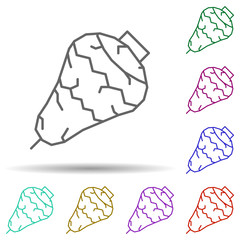 Spinning top, toy multi color style icon. Simple thin line, outline vector of dia de muertos icons for ui and ux, website or mobile application