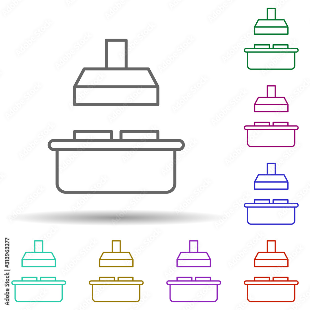Aufkleber stove multi color style icon. simple thin line, outline vector of furniture icons for ui and ux, web
