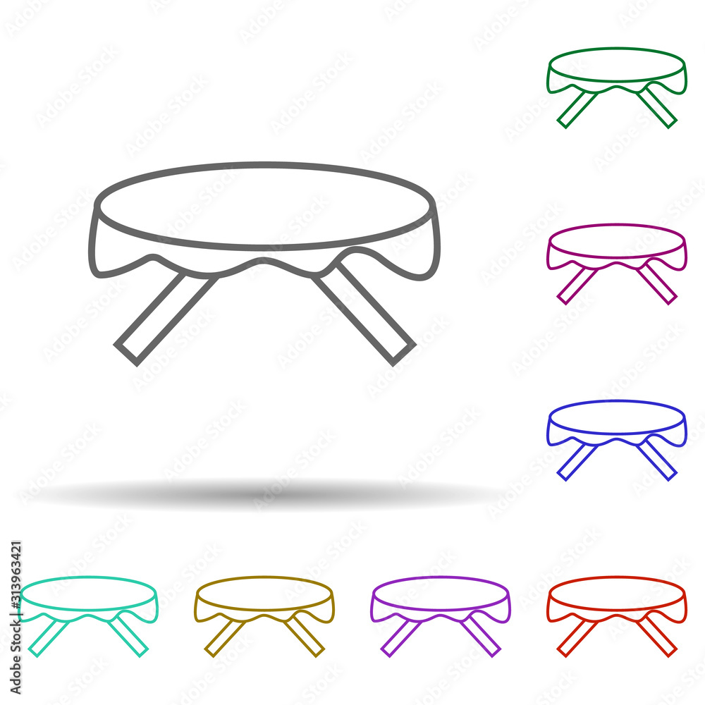 Poster table multi color style icon. simple thin line, outline vector of furniture icons for ui and ux, web