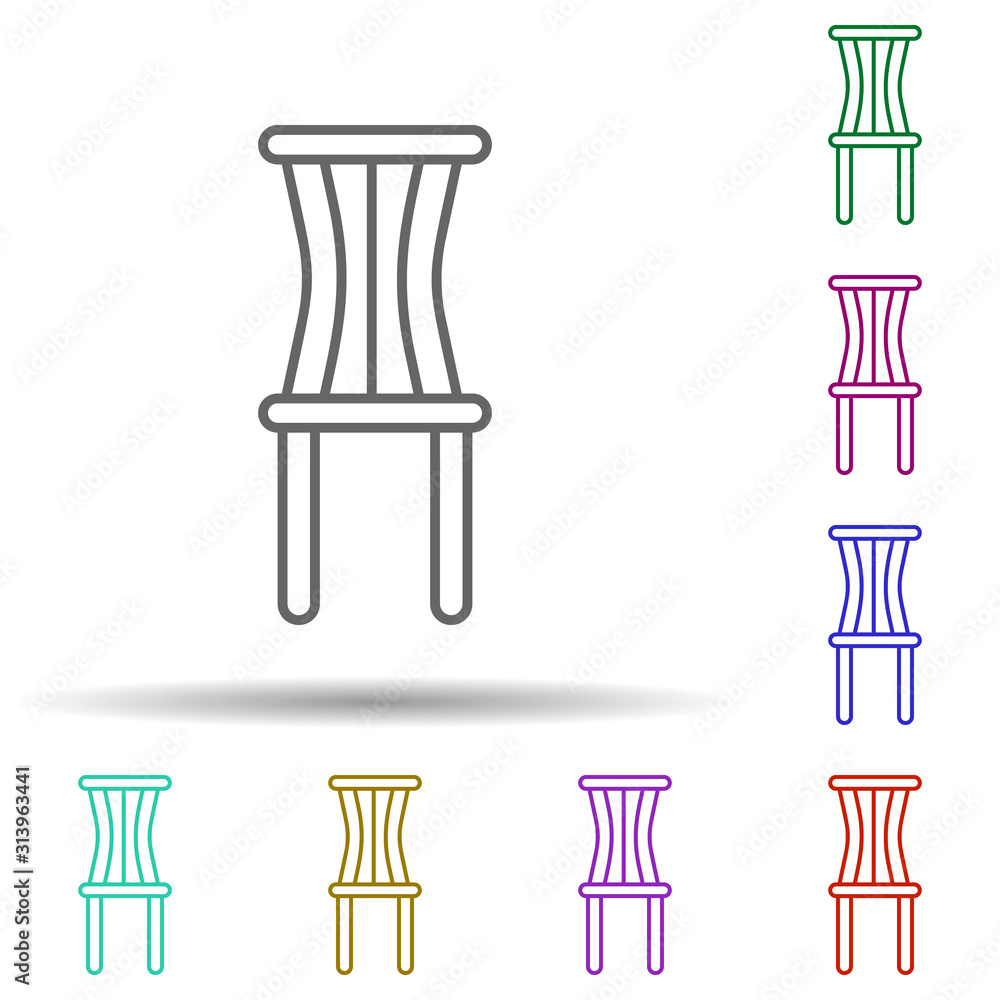 Poster chair multi color style icon. simple thin line, outline vector of furniture icons for ui and ux, web