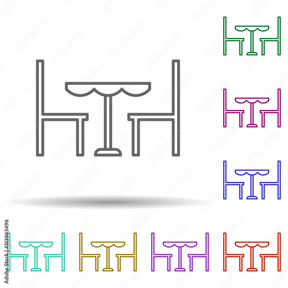 Poster table multi color style icon. simple thin line, outline vector of furniture icons for ui and ux, web
