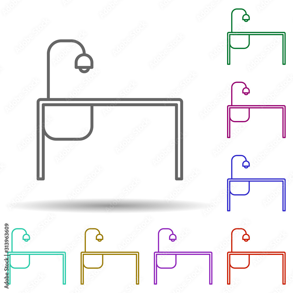 Poster sink multi color style icon. simple thin line, outline vector of furniture icons for ui and ux, webs