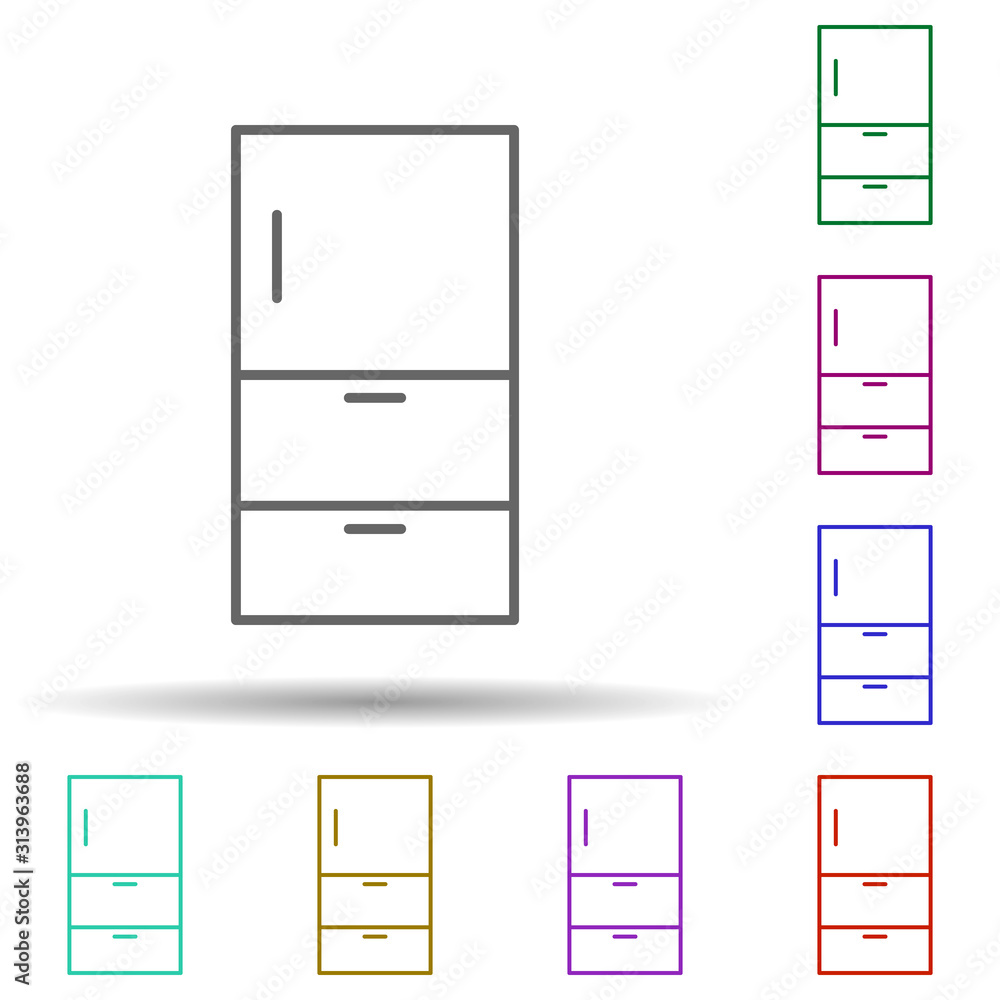 Aufkleber closet multi color style icon. simple thin line, outline vector of furniture icons for ui and ux, we