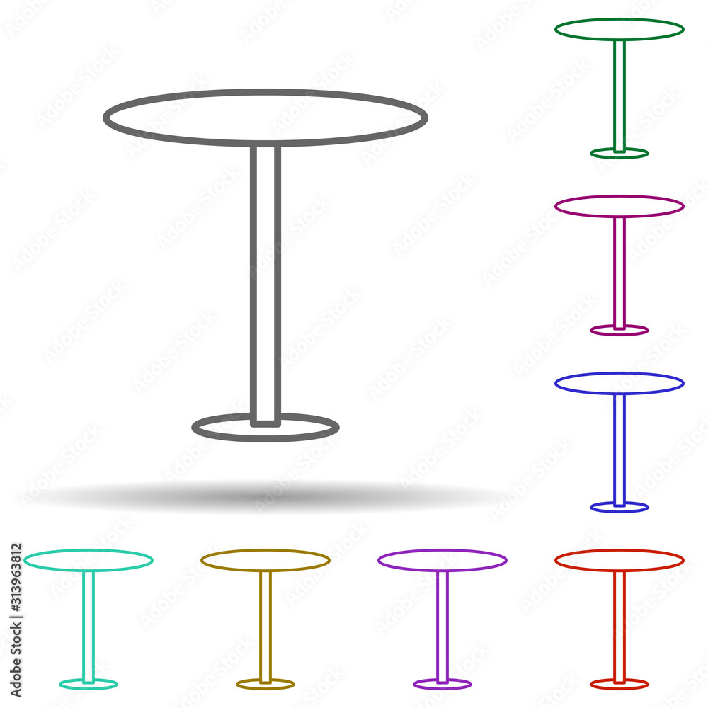 Poster table multi color style icon. simple thin line, outline vector of furniture icons for ui and ux, web