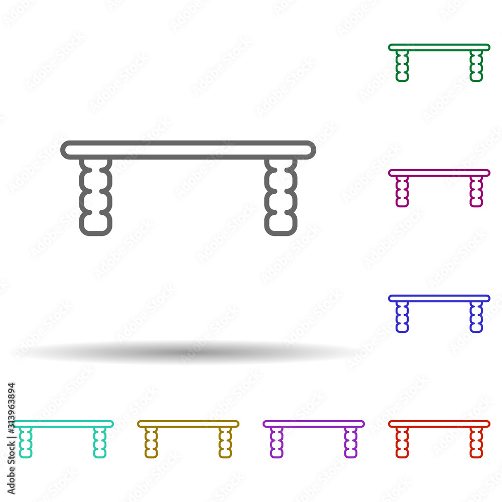 Poster table multi color style icon. simple thin line, outline vector of furniture icons for ui and ux, web