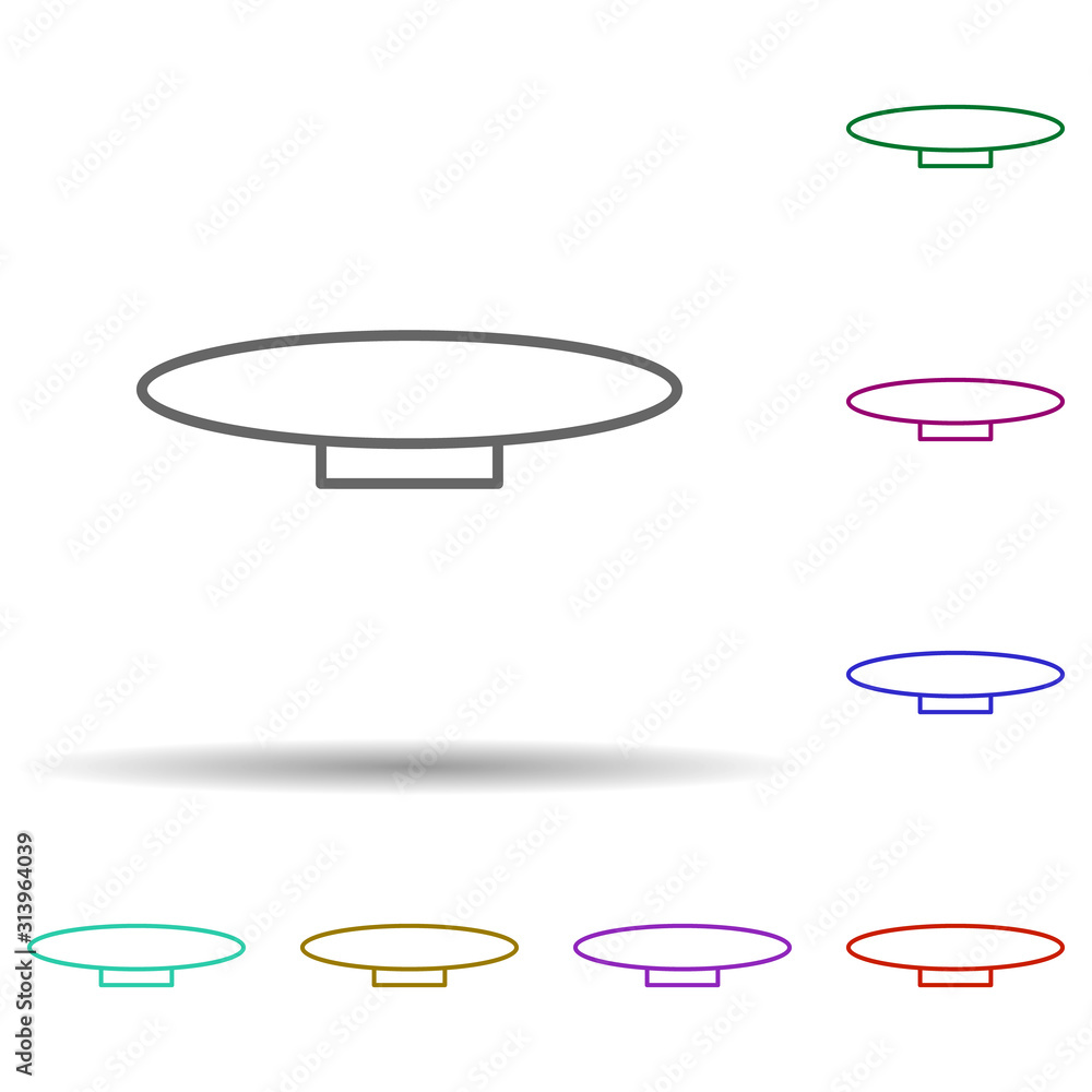 Poster round table multi color style icon. simple thin line, outline vector of furniture icons for ui and u