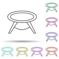 round table multi color style icon. Simple thin line, outline vector of furniture icons for ui and ux, website or mobile application