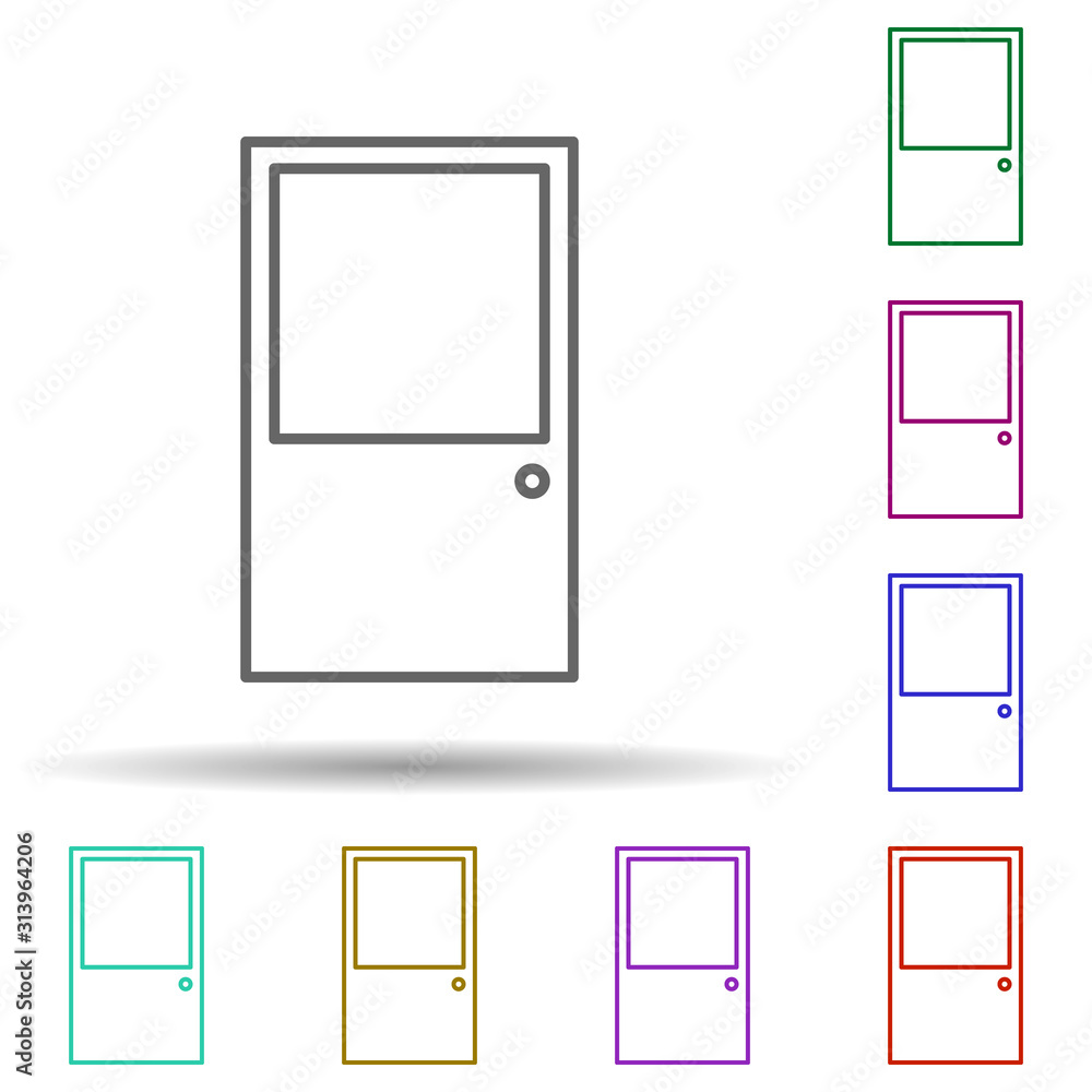 Poster door multi color style icon. simple thin line, outline vector of furniture icons for ui and ux, webs
