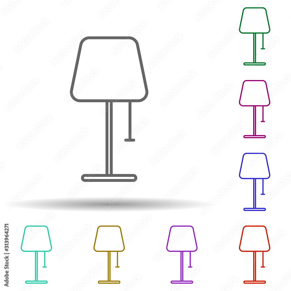 Poster lamp multi color style icon. simple thin line, outline vector of furniture icons for ui and ux, webs