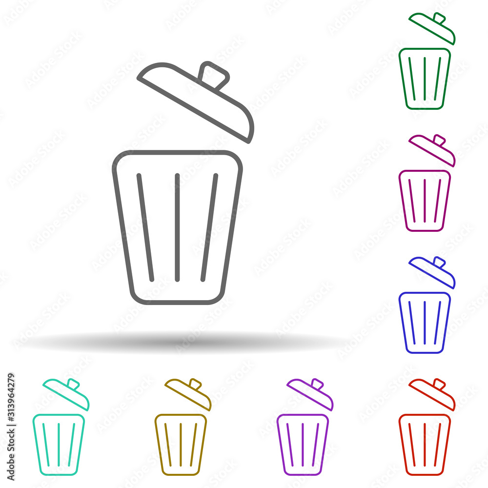 Poster bin multi color style icon. simple thin line, outline vector of furniture icons for ui and ux, websi