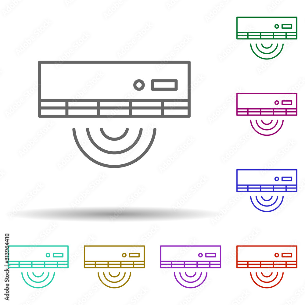 Poster air conditioner multi color style icon. simple thin line, outline vector of furniture icons for ui a