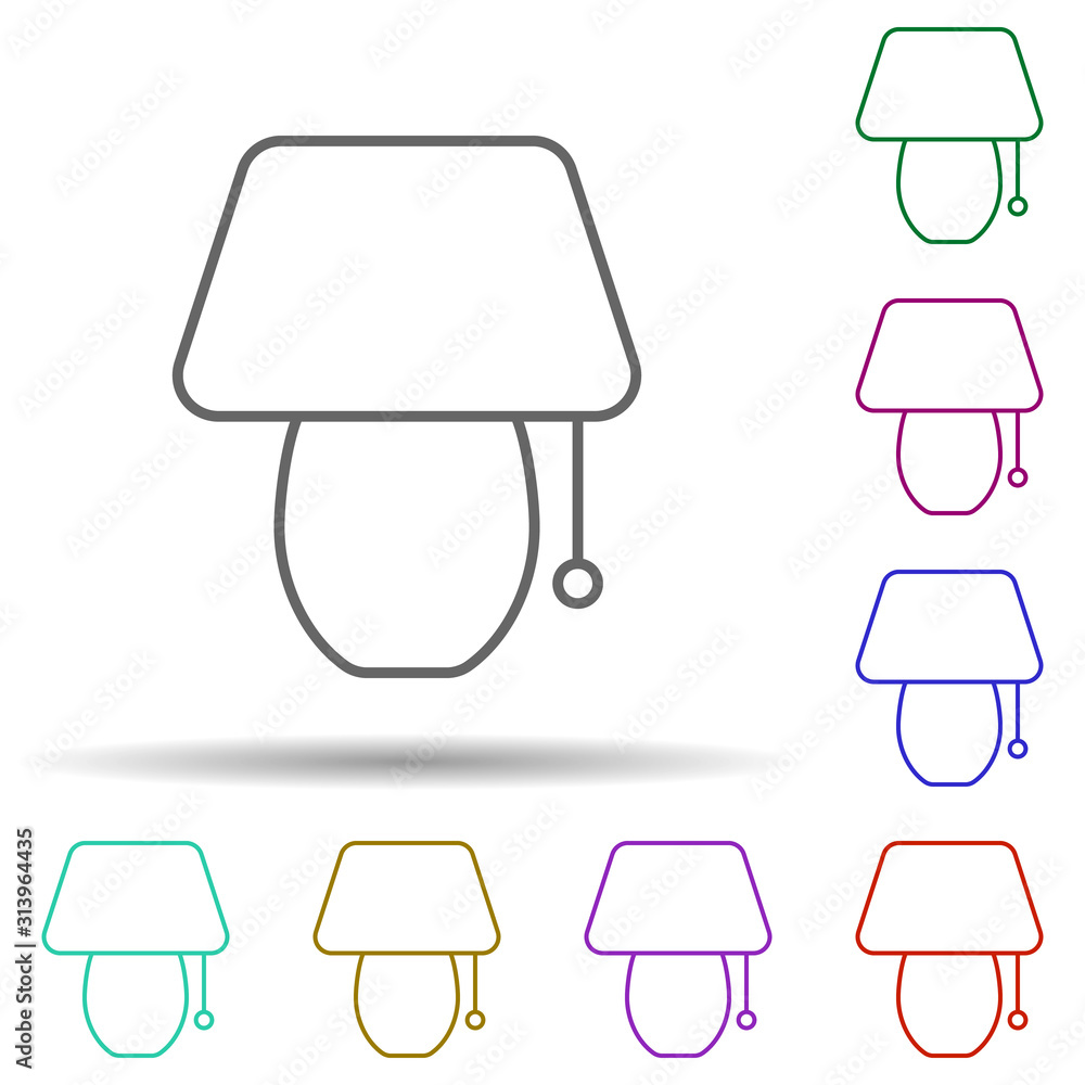 Poster lamp multi color style icon. simple thin line, outline vector of furniture icons for ui and ux, webs
