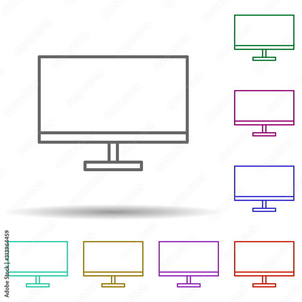 Aufkleber television multi color style icon. simple thin line, outline vector of furniture icons for ui and ux