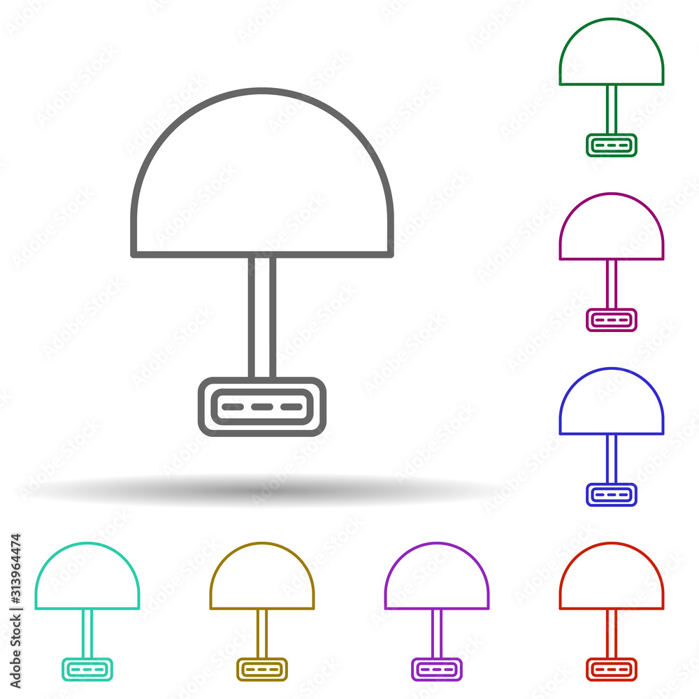Poster lamp multi color style icon. simple thin line, outline vector of furniture icons for ui and ux, webs