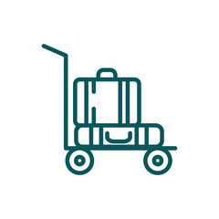 Isolated bags over cart vector design