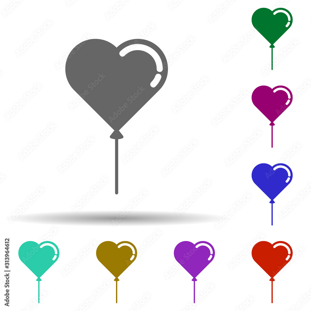 Poster heart ball in multi color style icon. simple glyph, flat vector of heart icons for ui and ux, websit