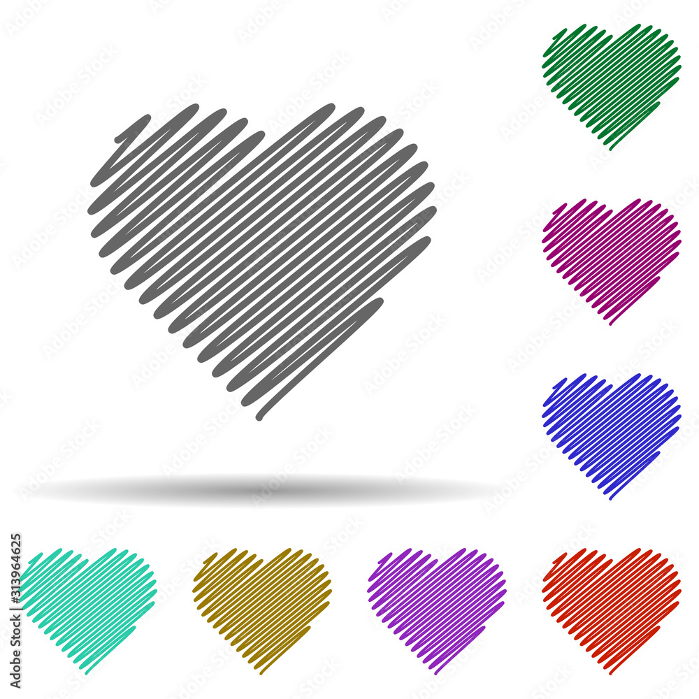 Poster heart line in multi color style icon. simple glyph, flat vector of heart icons for ui and ux, websit