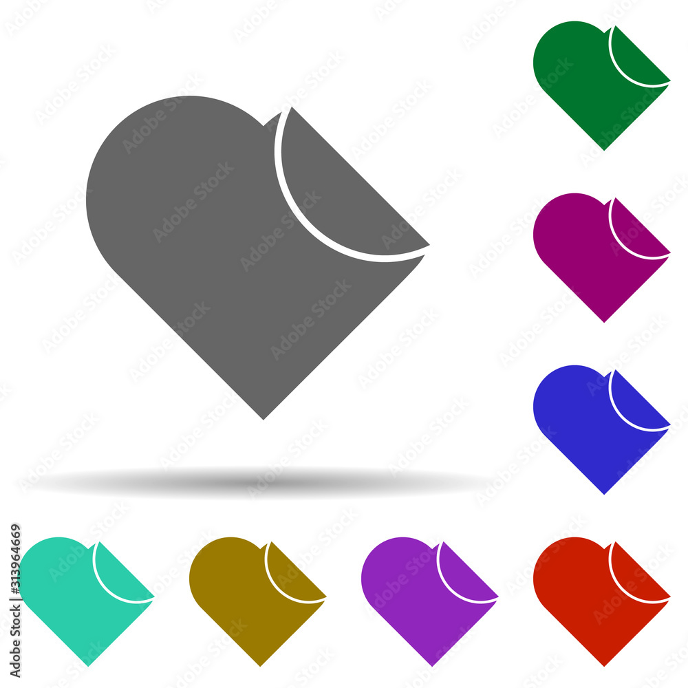 Poster heart flat in multi color style icon. simple glyph, flat vector of heart icons for ui and ux, websit
