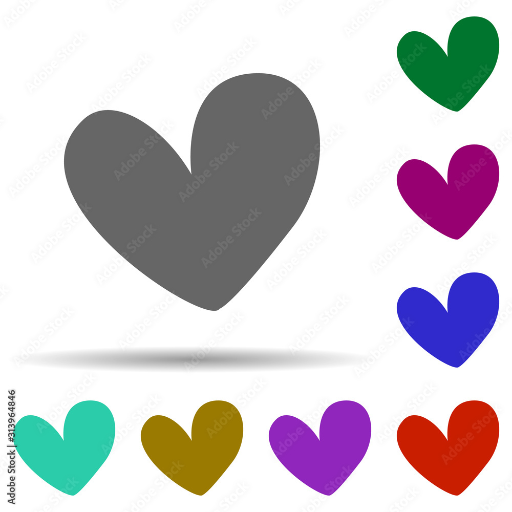 Poster heart flat in multi color style icon. simple glyph, flat vector of heart icons for ui and ux, websit