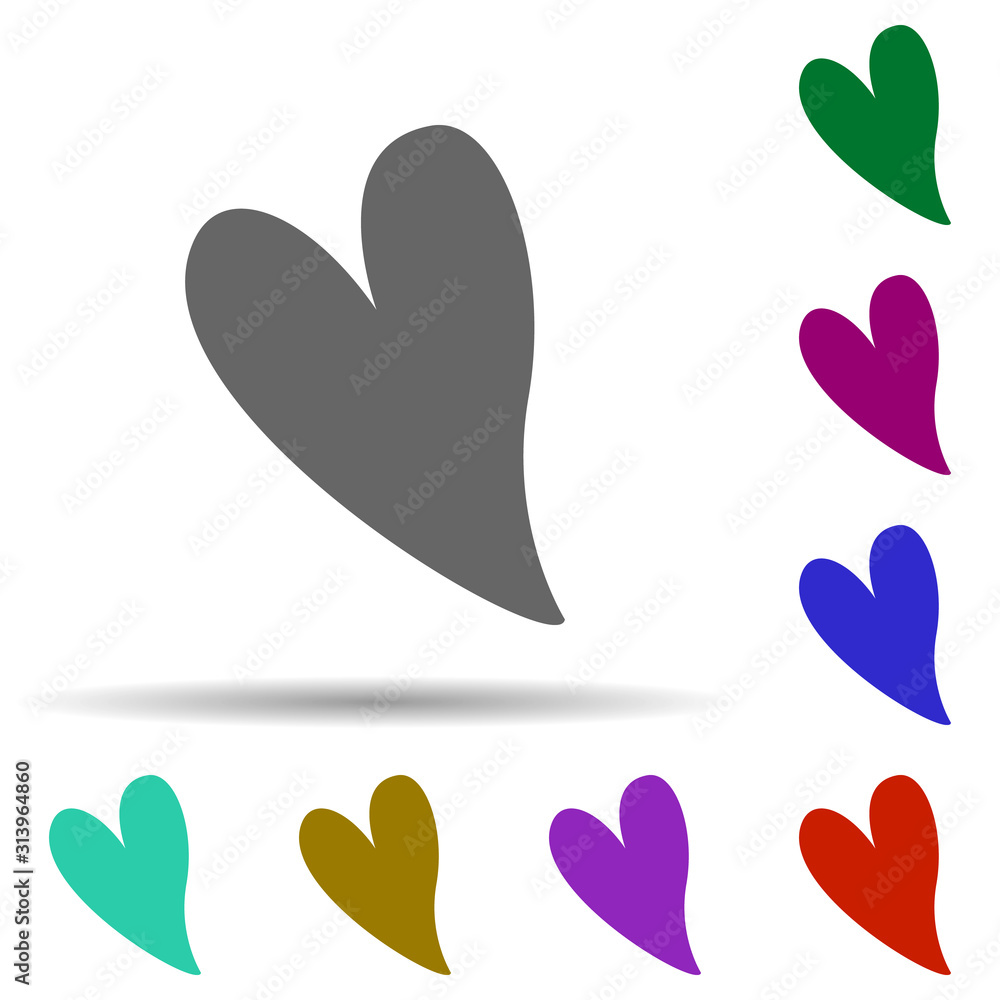 Poster heart flat in multi color style icon. simple glyph, flat vector of heart icons for ui and ux, websit