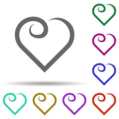 Heart hand drawn in multi color style icon. Simple glyph, flat vector of heart icons for ui and ux, website or mobile application