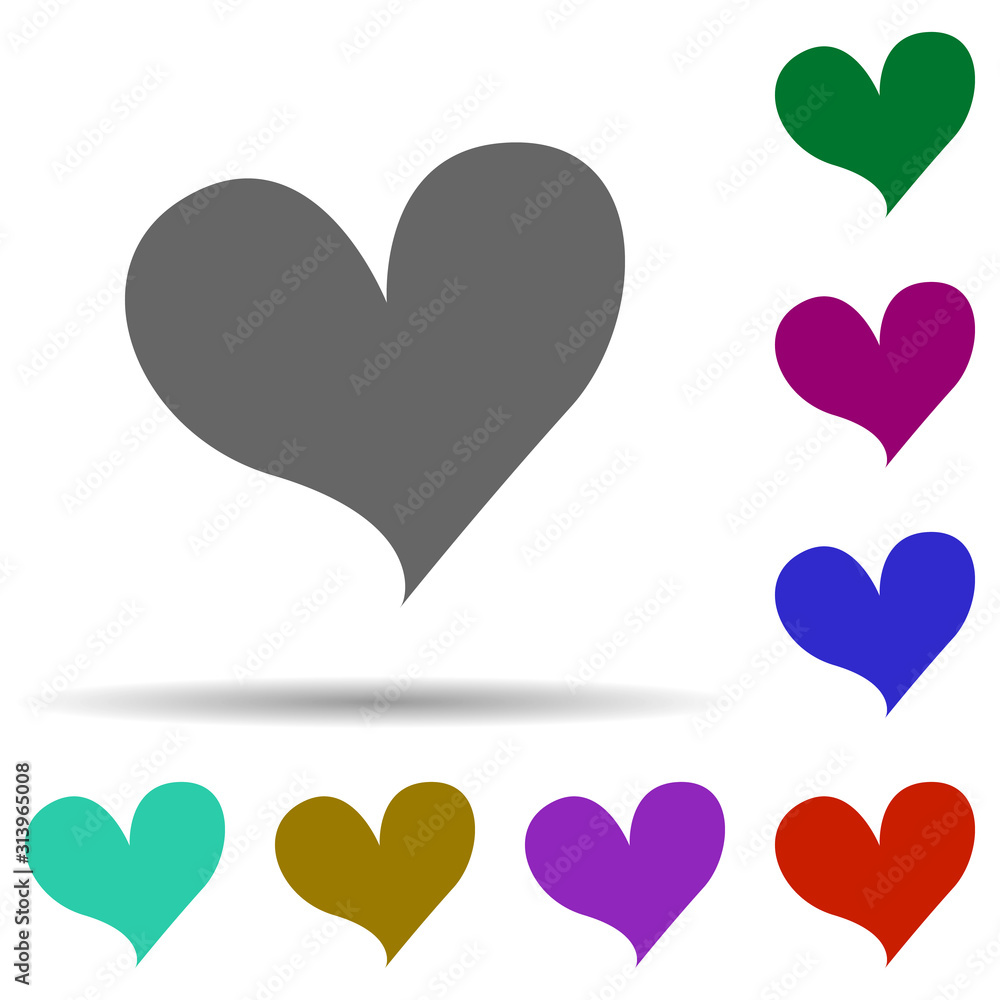 Poster heart flat in multi color style icon. simple glyph, flat vector of heart icons for ui and ux, websit