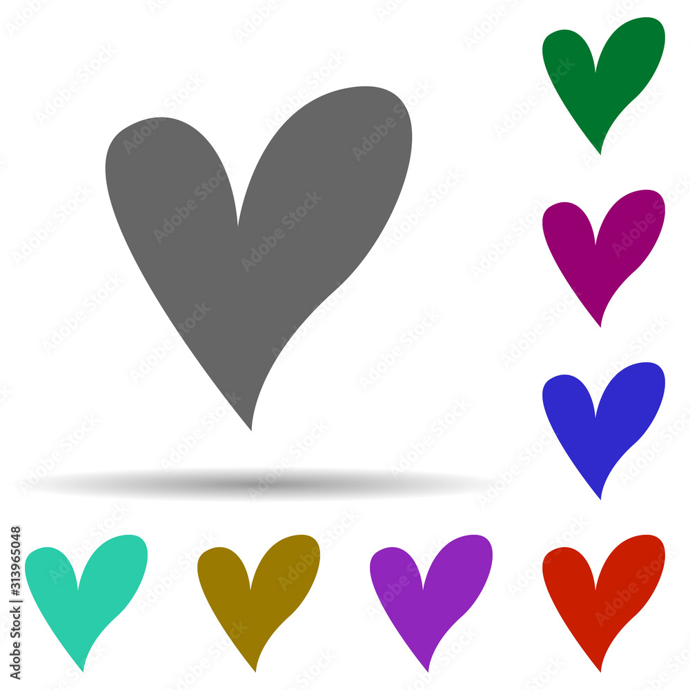 Poster heart flat in multi color style icon. simple glyph, flat vector of heart icons for ui and ux, websit