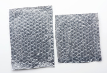 fragment of a transparent film with air for the transportation of parcels