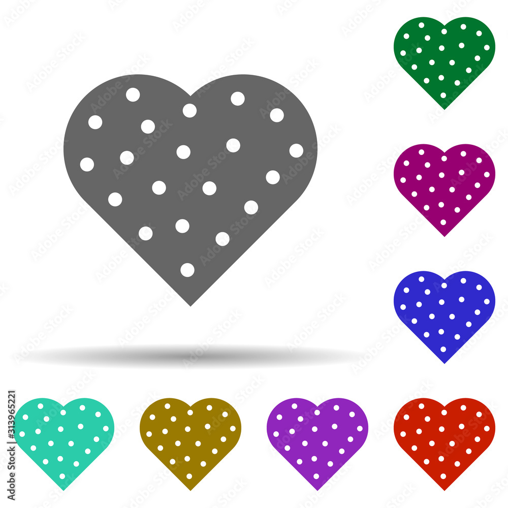 Poster heart flat, circle in multi color style icon. simple glyph, flat vector of heart icons for ui and ux