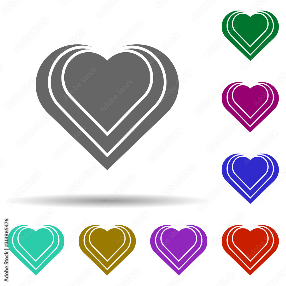 Poster heart flat in multi color style icon. simple glyph, flat vector of heart icons for ui and ux, websit