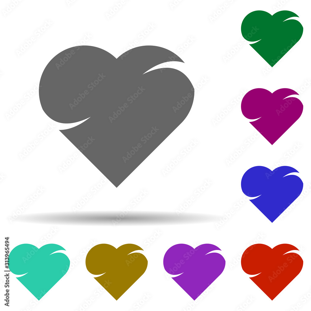 Poster heart flat in multi color style icon. simple glyph, flat vector of heart icons for ui and ux, websit