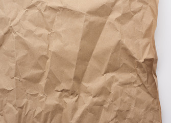 piece of crumpled blank sheet of brown wrapping paper