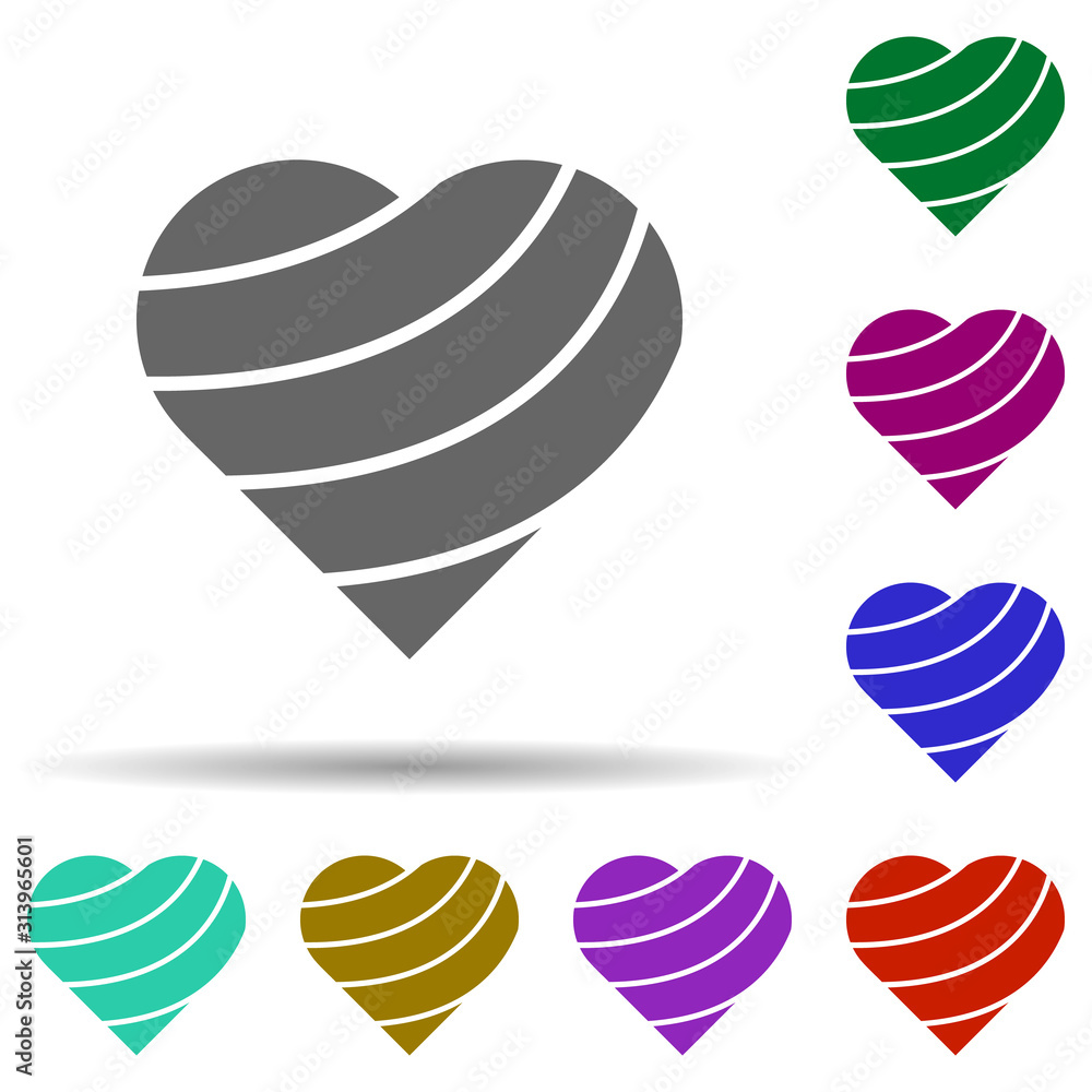 Poster Heart flat in multi color style icon. Simple glyph, flat vector of heart icons for ui and ux, website or mobile application