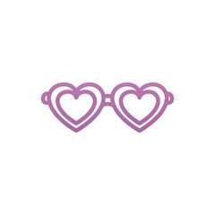 Isolated party hearts glasses vector design