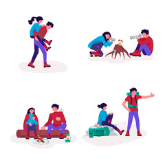 Hiking trekking peopl