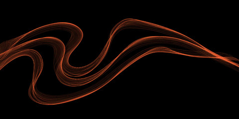 Orange wavy lines forming a design on black background