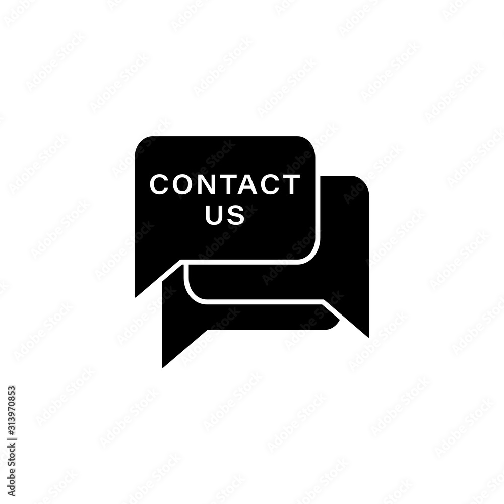 Poster chat bubbles contact us icon. simple connection sign icons for ui and ux, website or mobile applicat