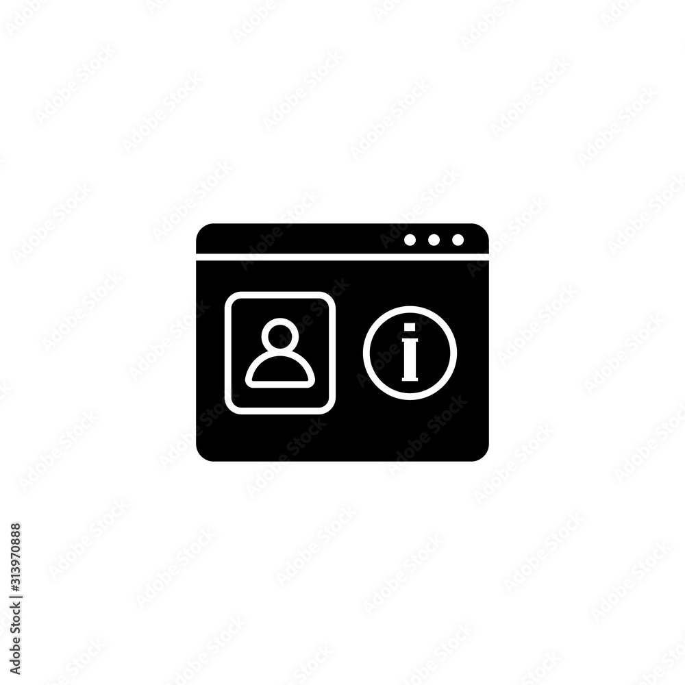 Aufkleber website info user icon. simple connection sign icons for ui and ux, website or mobile application