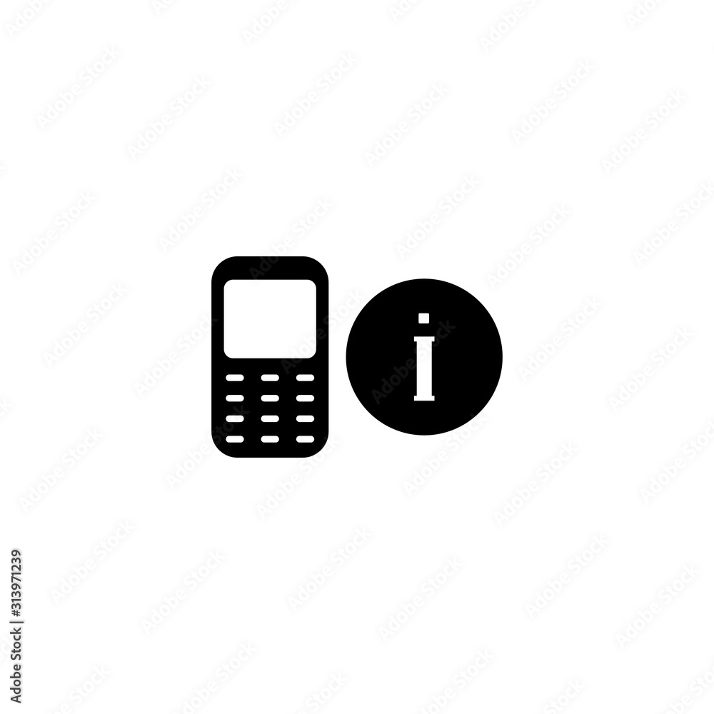 Poster mobile phone info icon. simple connection sign icons for ui and ux, website or mobile application