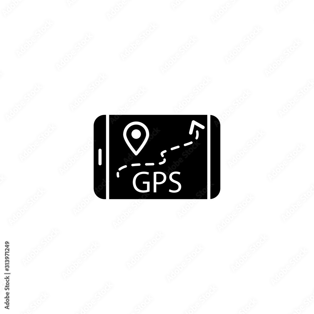 Poster tablet gps location icon. simple connection sign icons for ui and ux, website or mobile application