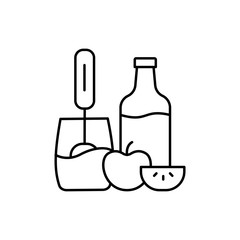 Mixer bottle fruits icon. Simple line, outline vector cooking icons for ui and ux, website or mobile application