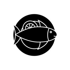 Fish lemon food icon. Simple diet icons for ui and ux, website or mobile application