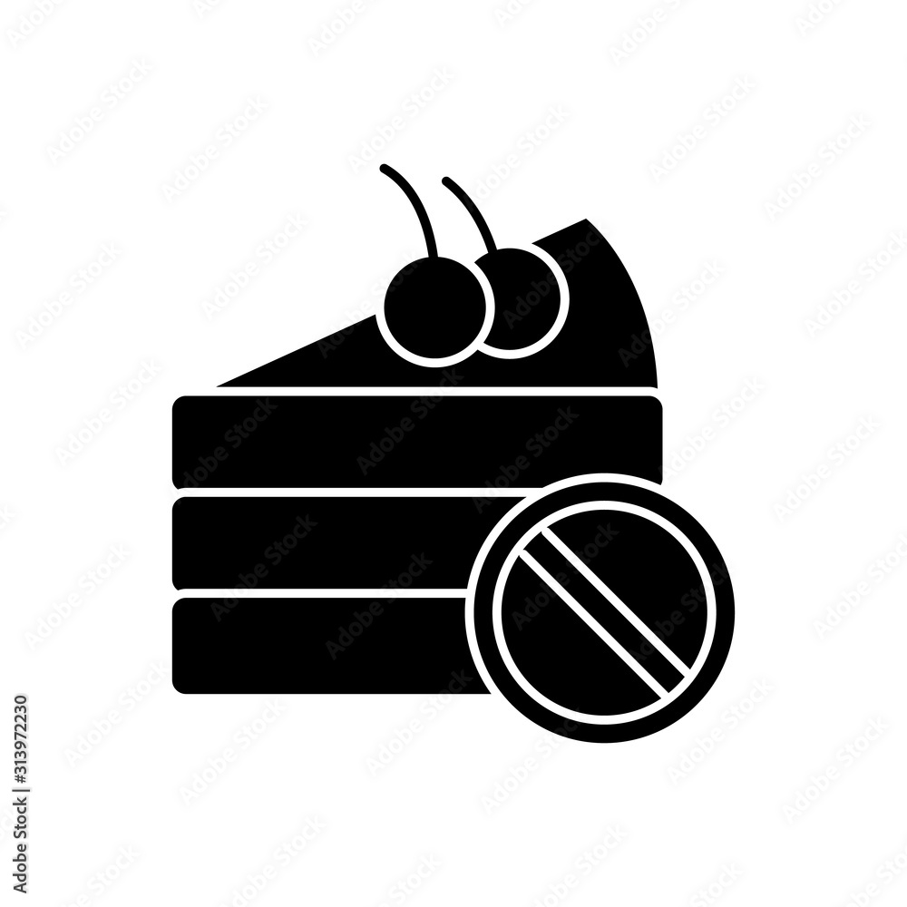 Poster cake no diet icon. simple diet icons for ui and ux, website or mobile application